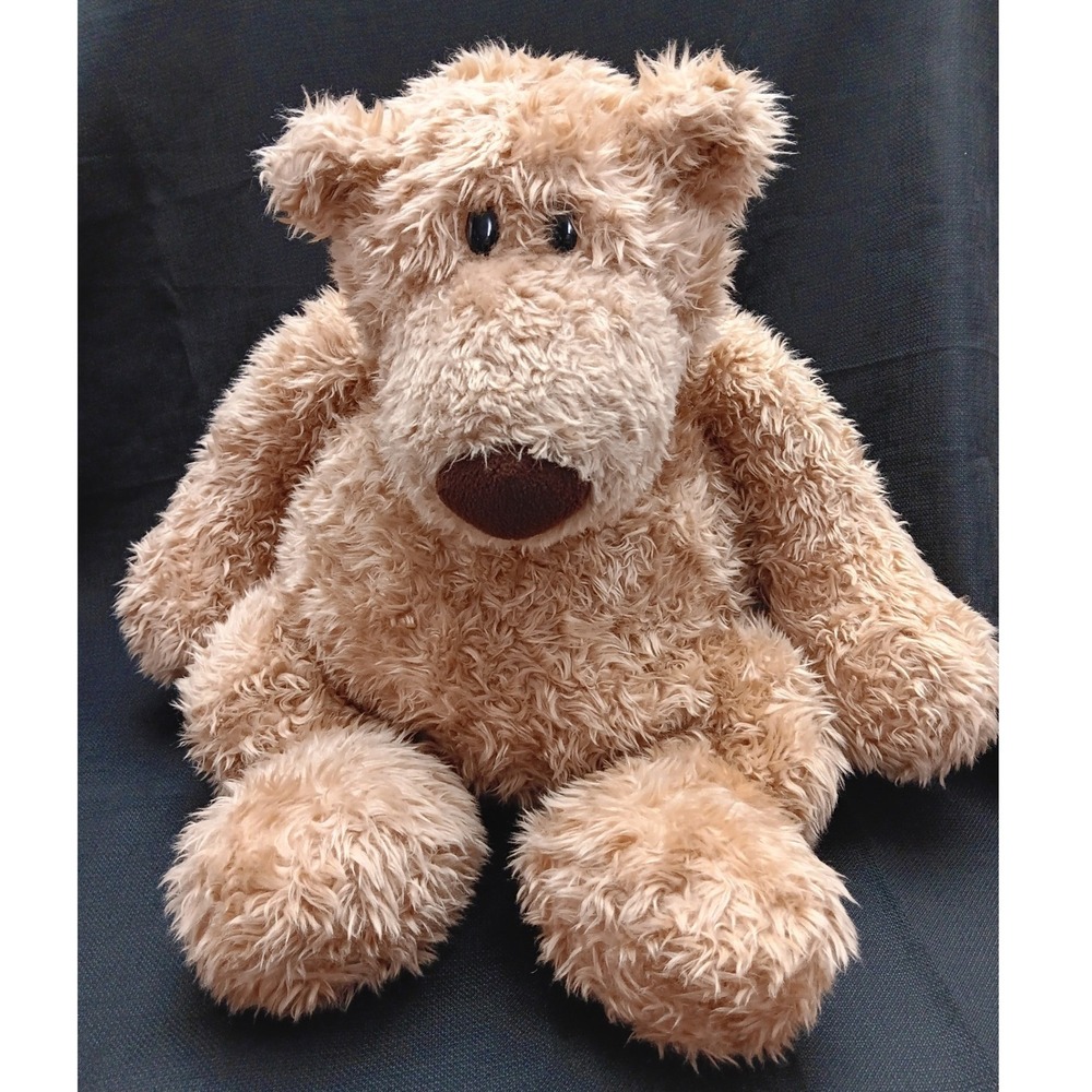 Pottery Barn Kids Gund Tan Shaggy Plush Teddy Bear Clancy Stuffed Animal 14 Inch